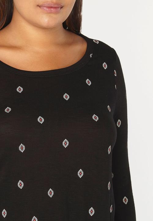 EVANS - All-over Print T-shirt Black