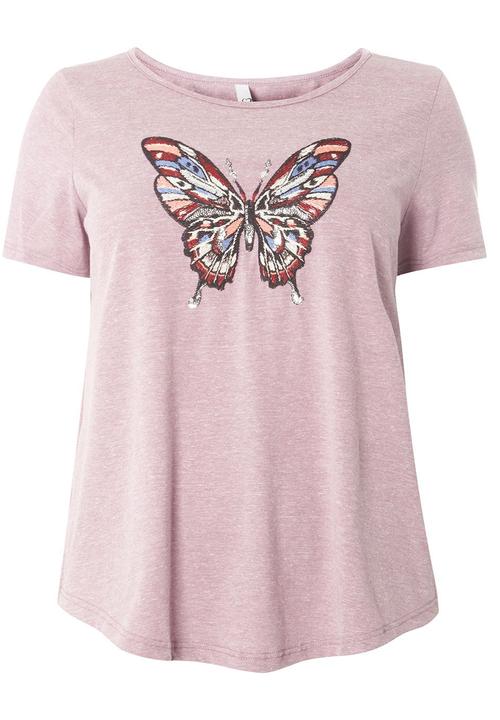 EVANS - Embroidery Detail T-Shirt Pale Pink