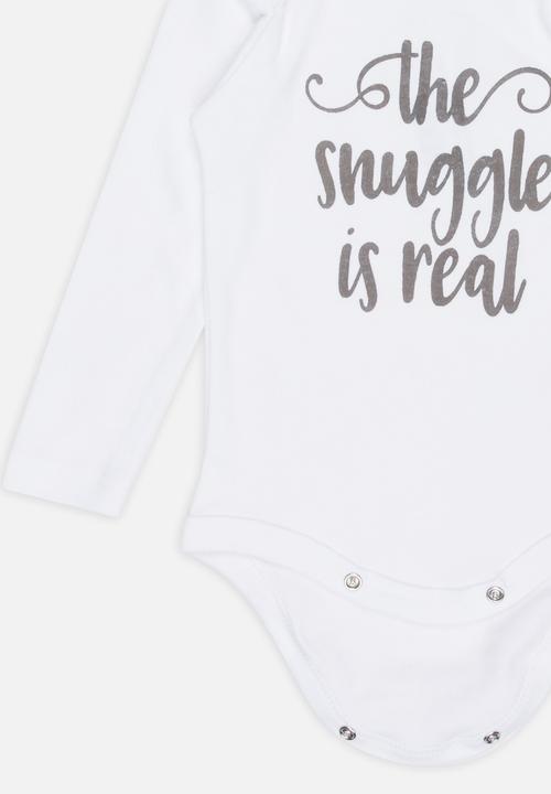 Funky Shop - Snuggle baby grow - white