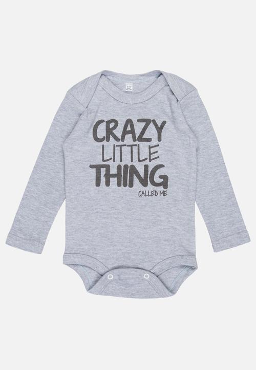 Funky Shop - Crazy little thing baby grow - grey