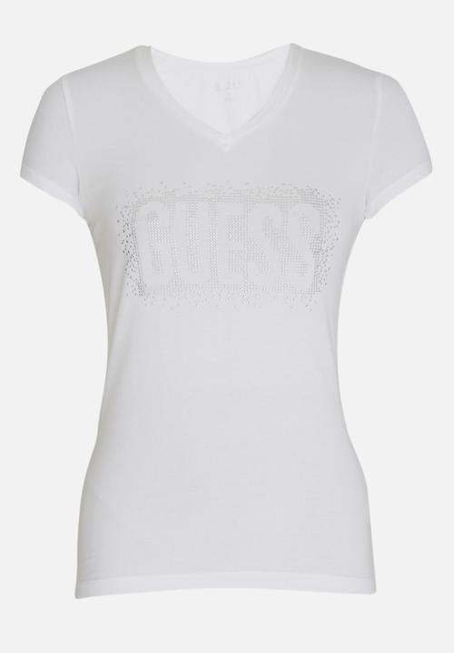 GUESS - Guess Embellishment Detail Tee Off White