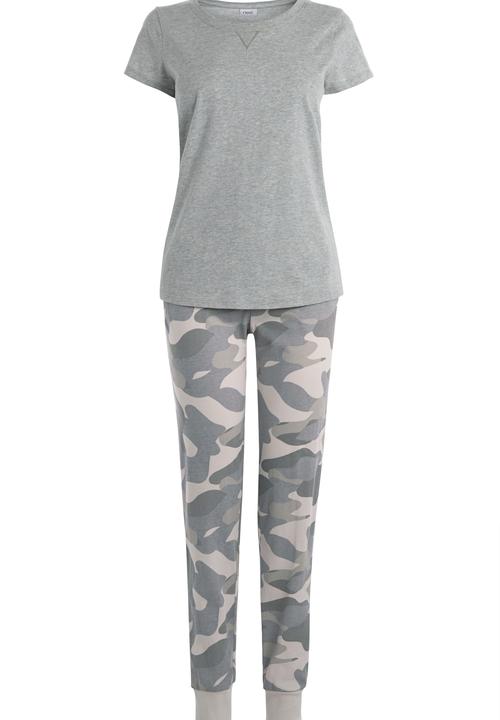 Next - Grey camo pyjamas pale Grey