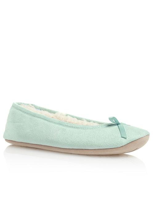 Next - Blue microsuede ballerina slippers pale Blue
