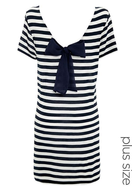 Next - Colourblock bow back tunic Navy