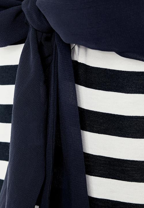 Next - Colourblock bow back tunic Navy