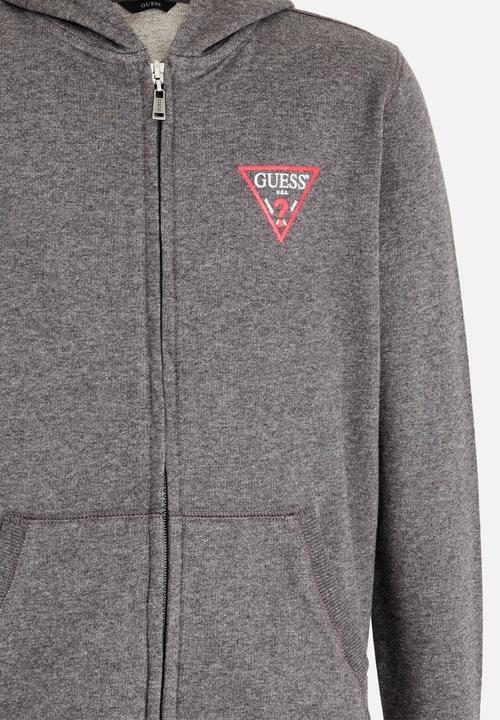GUESS - Boys Zip Thru Active Hoodie Grey