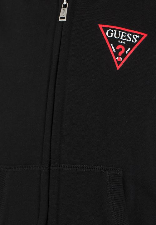 GUESS - Boys Zip Thru Active Hoodie Black
