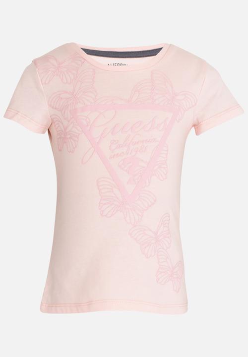 GUESS - Girls Tri Butterfly Tee Pale Pink