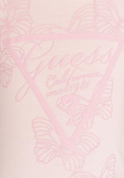 GUESS - Girls Tri Butterfly Tee Pale Pink