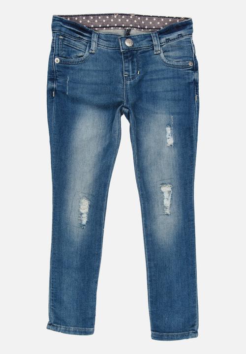 GUESS - Sequin Ripped Blue Skinny