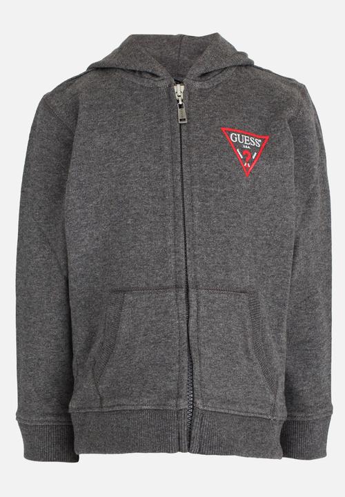 GUESS - Boys Zip Thru Active Hoodie Grey