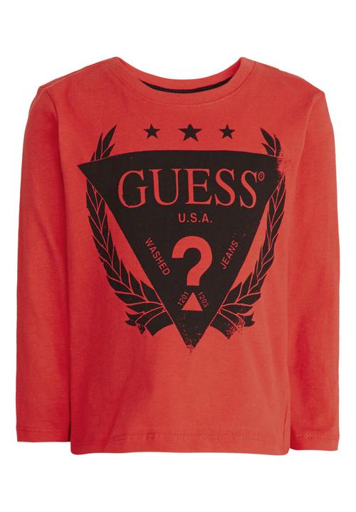 GUESS - L/S Guess Washed Jeans Tee Red