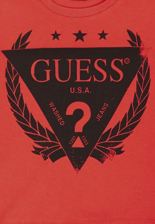 GUESS - L/S Guess Washed Jeans Tee Red