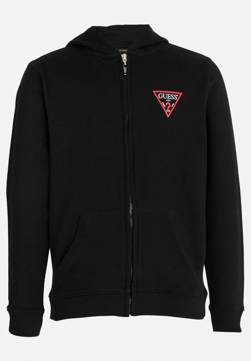 GUESS - Boys Zip Thru Active Hoodie Black