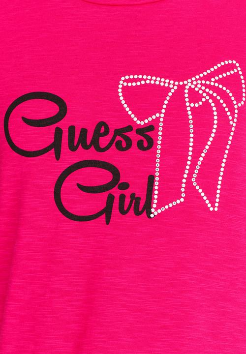 GUESS - Guess Printed Tee Dark Pink
