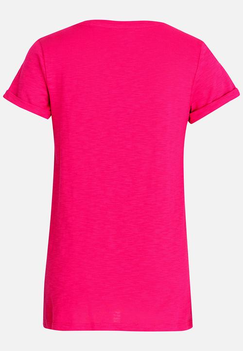 GUESS - Guess Printed Tee Dark Pink