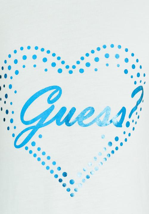 GUESS - Dotted Heart Aqua Tee 