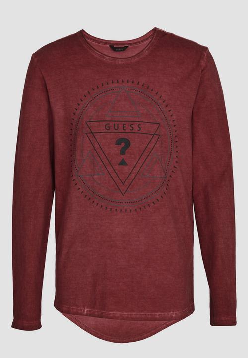 GUESS - Gunner Crew  Tee Dark Red