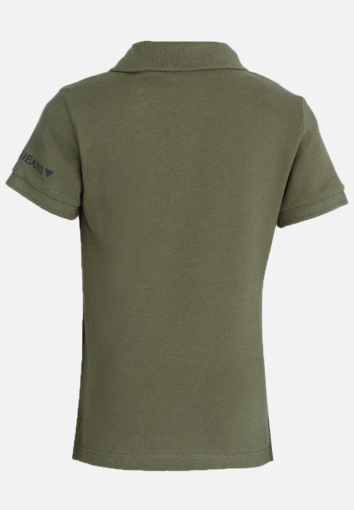 GUESS - Boys Basic Polo Shirt Khaki Green