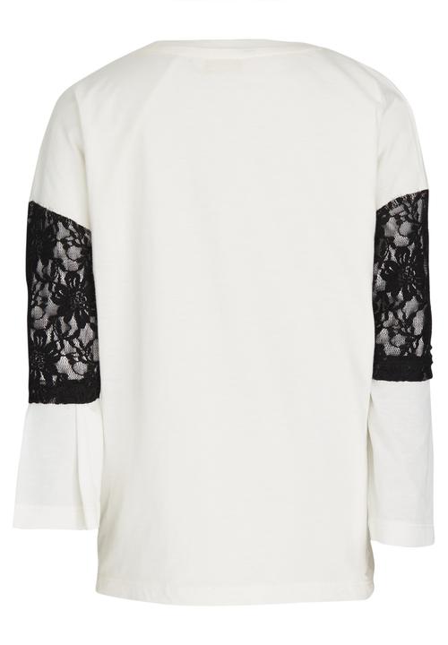 GUESS - Lace Sleeve Tee Cream