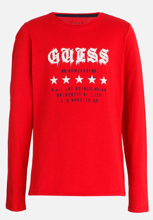 GUESS - Boys Guess Stars Tee Red