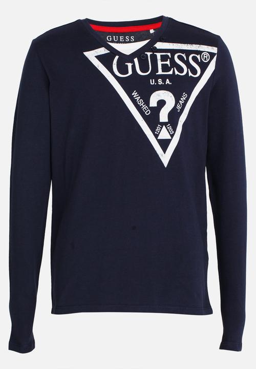 GUESS - Boys Tri Guess Tee Dark Blue