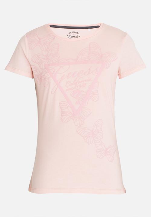 GUESS - Girls Tri Butterfly Tee Pale Pink