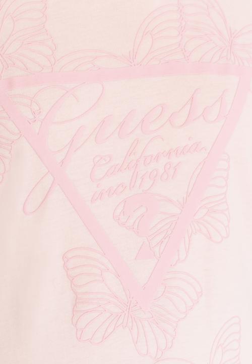 GUESS - Girls Tri Butterfly Tee Pale Pink