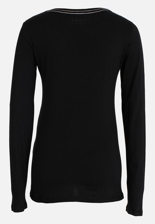 GUESS - Girls Love Tri Heart Tee Black