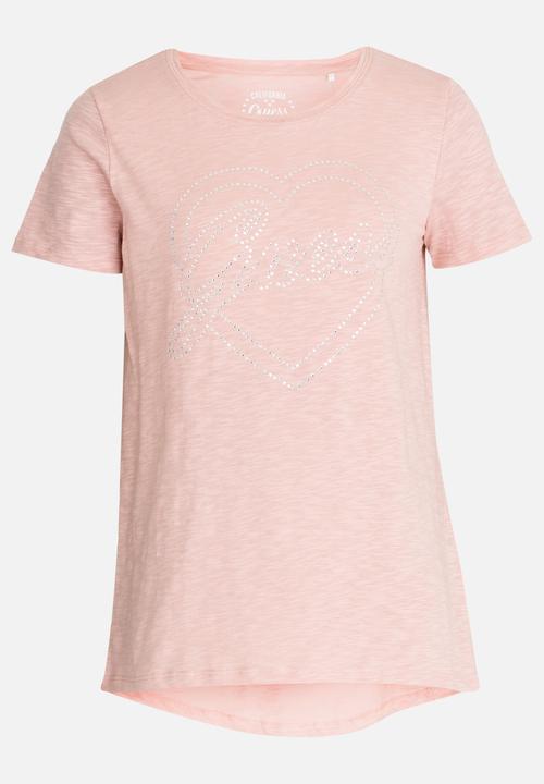 GUESS - Stone Heart Tee Pale Pink