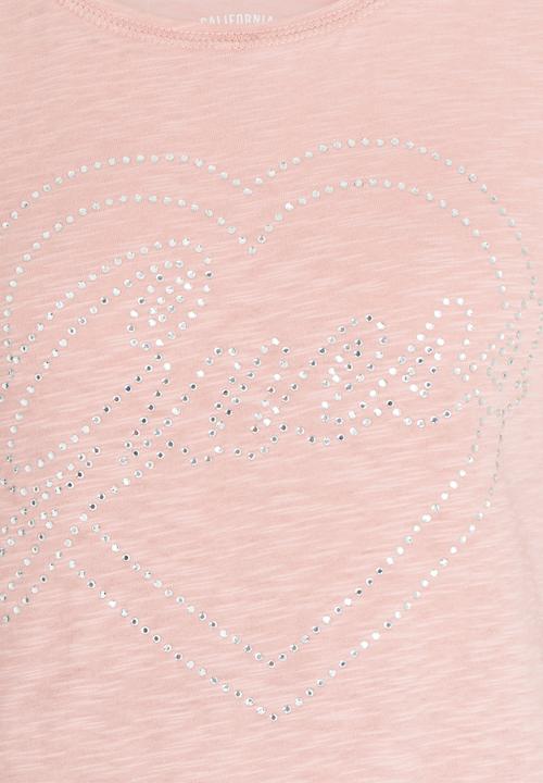 GUESS - Stone Heart Tee Pale Pink