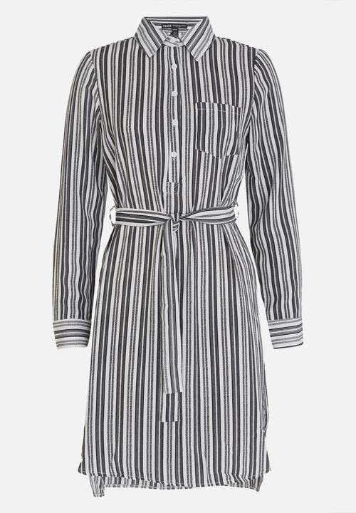 CRAVE - Long Sleeve Shirt Dress Black and White