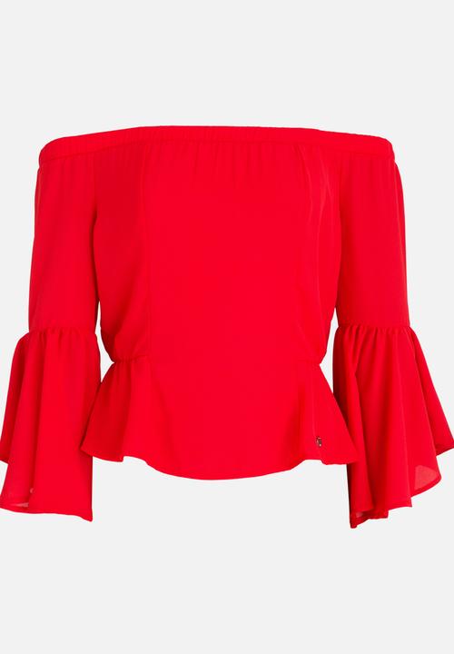 SISSY BOY - Bardot Top Red