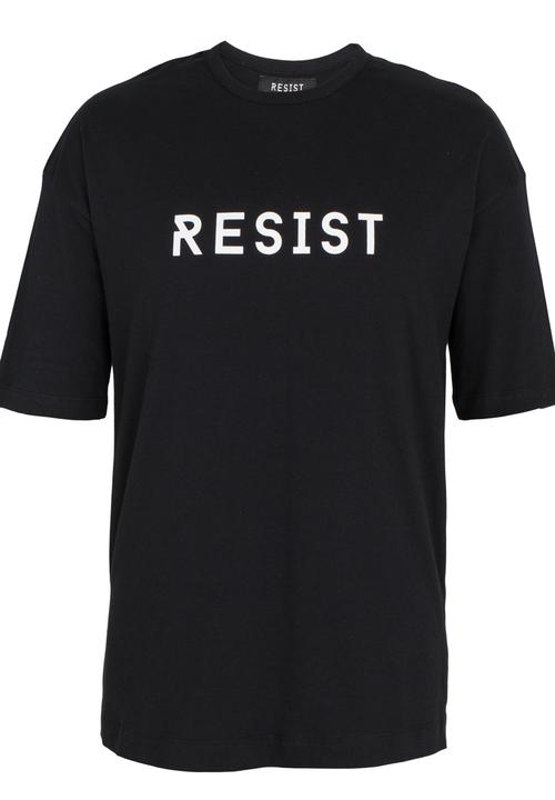 Resist - Oversized Half Sleeves T Shirt Black