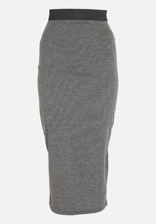 STYLE REPUBLIC - Athleisure Midi Skirt Grey Melange