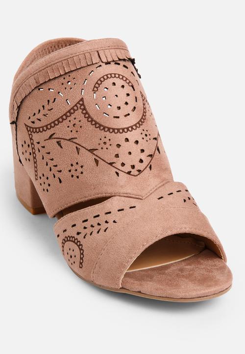 Jada - Laser-cut Detail Heels Pale Pink