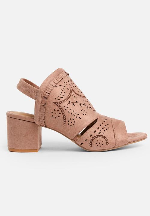 Jada - Laser-cut Detail Heels Pale Pink