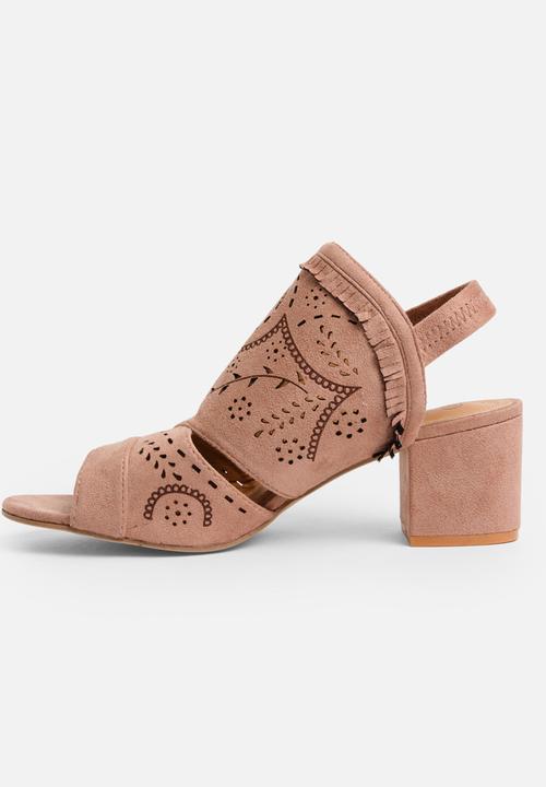 Jada - Laser-cut Detail Heels Pale Pink