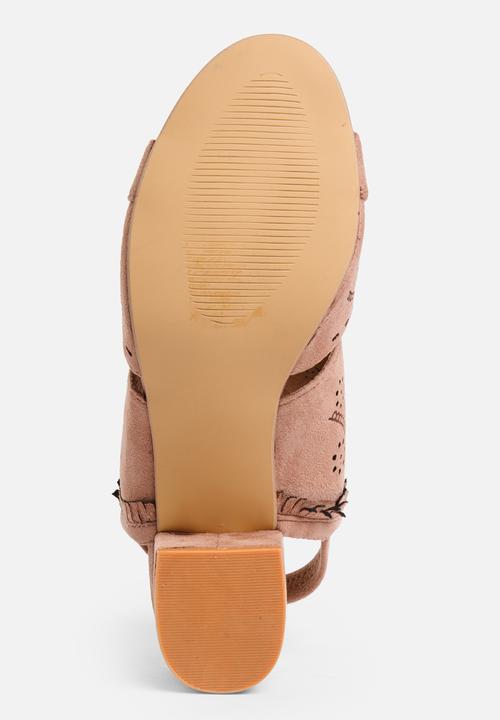 Jada - Laser-cut Detail Heels Pale Pink