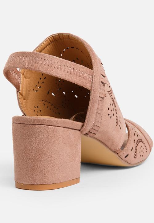 Jada - Laser-cut Detail Heels Pale Pink
