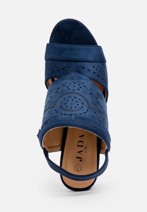 Jada - Laser-cut Detail Heels Navy
