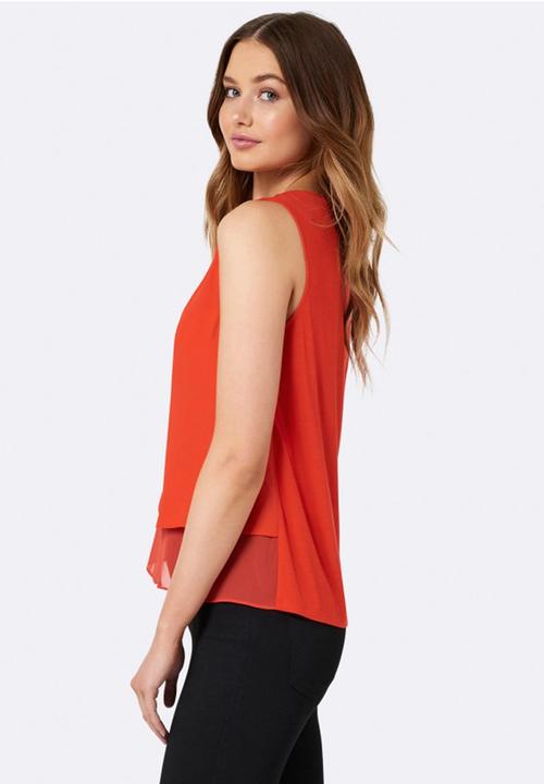 Forever New (Spree) - Gardenia Zip Front Tank Orange