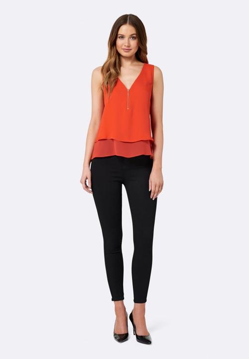 Forever New (Spree) - Gardenia Zip Front Tank Orange