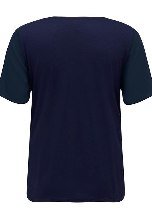 Forever New (Spree) - Aria Self Covered Button Essential Top Navy