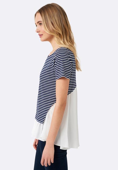 Forever New (Spree) - Mariah Woven Back Jersey Tee Multi-colour