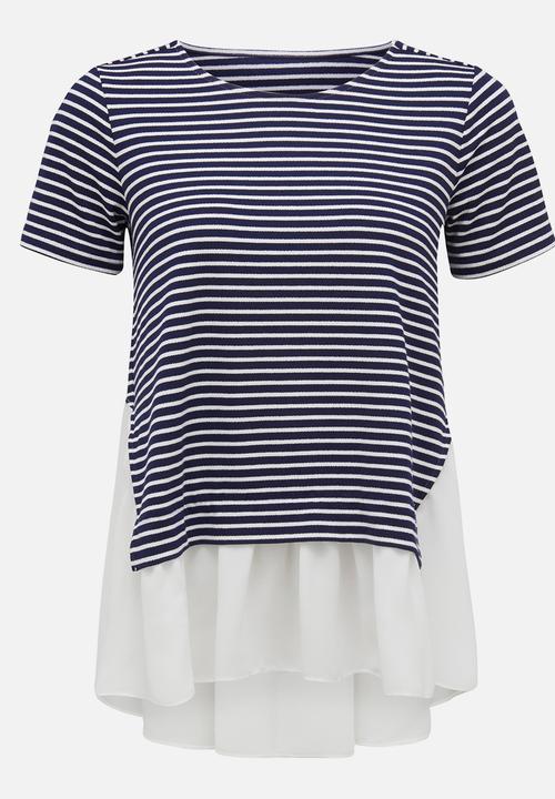 Forever New (Spree) - Mariah Woven Back Jersey Tee Multi-colour