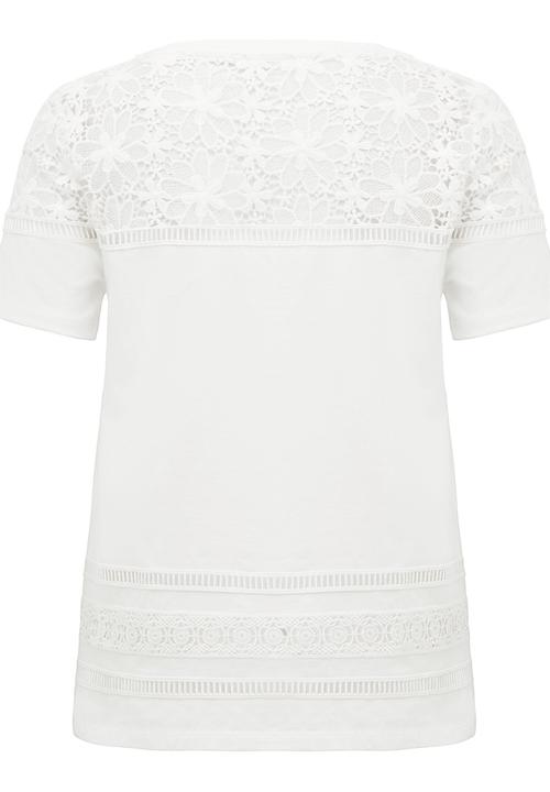 Forever New (Spree) - Gisele Lace Trim Tee Off White