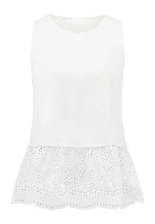 Forever New (Spree) - Teresa Broderie Hem Tank Off White