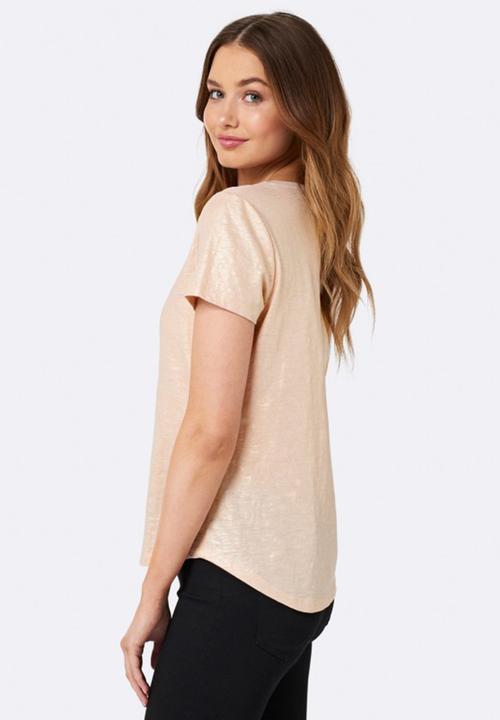 Forever New (Spree) - Raven Metallic Spra Foil Tee Gold