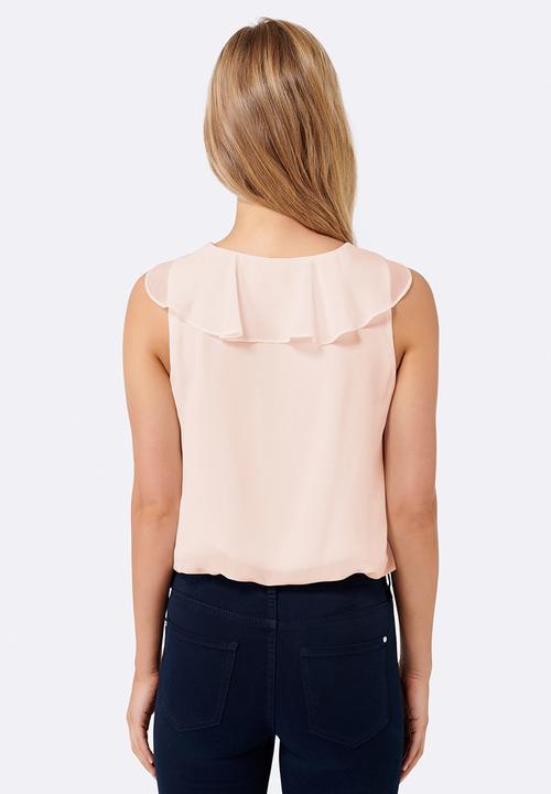 Forever New (Spree) - Rihannon Ruffle Front Bodysuit Pale Pink